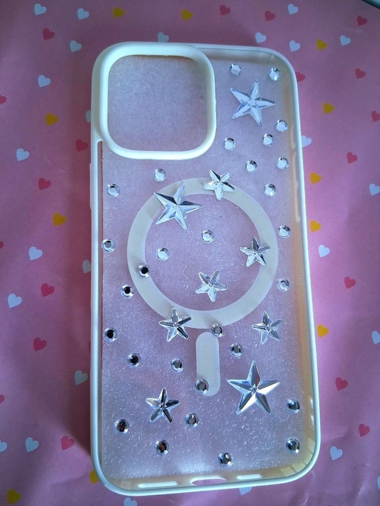 Other - Crystal Star Glitter Ring Phone Case iPhone 16 Pro Max- White